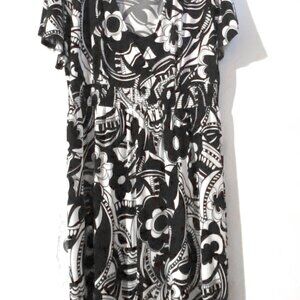 Vintage Black and White patterned Dress